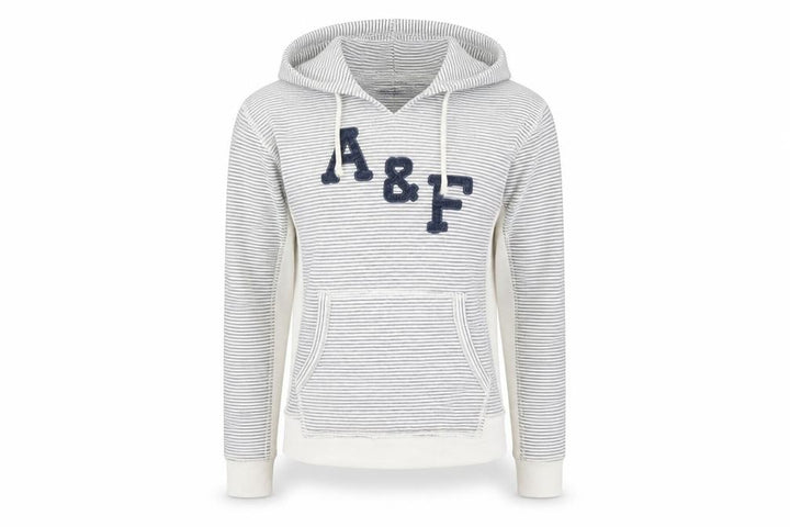Abercrombie & Fitch Womens White Striped Pullover Hoodie Size S