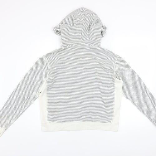 Abercrombie & Fitch Womens White Striped Pullover Hoodie Size S