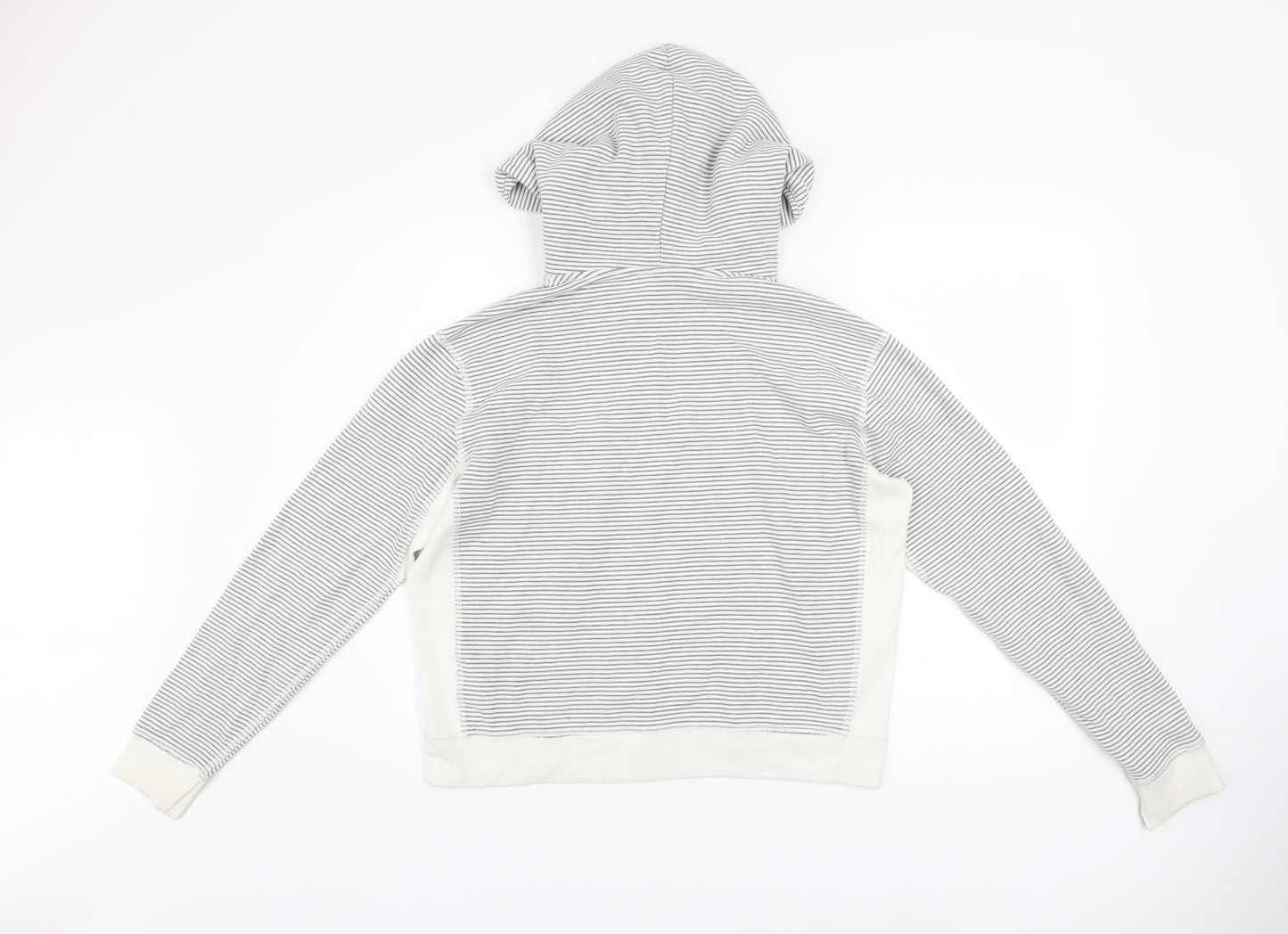 Abercrombie & Fitch Womens White Striped Pullover Hoodie Size S