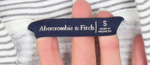 Abercrombie & Fitch Womens White Striped Pullover Hoodie Size S