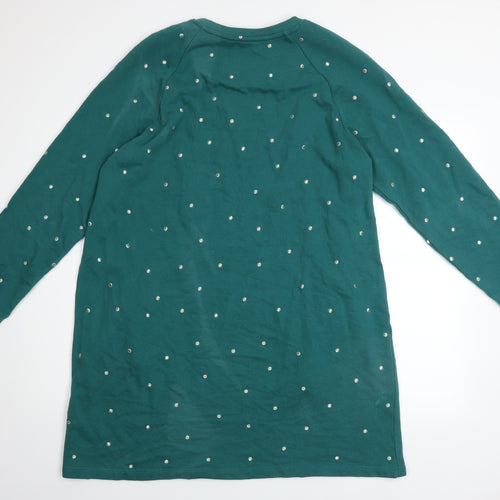 FatFace Women's Green Beaded Long Sleeve Shift Dress Size 18