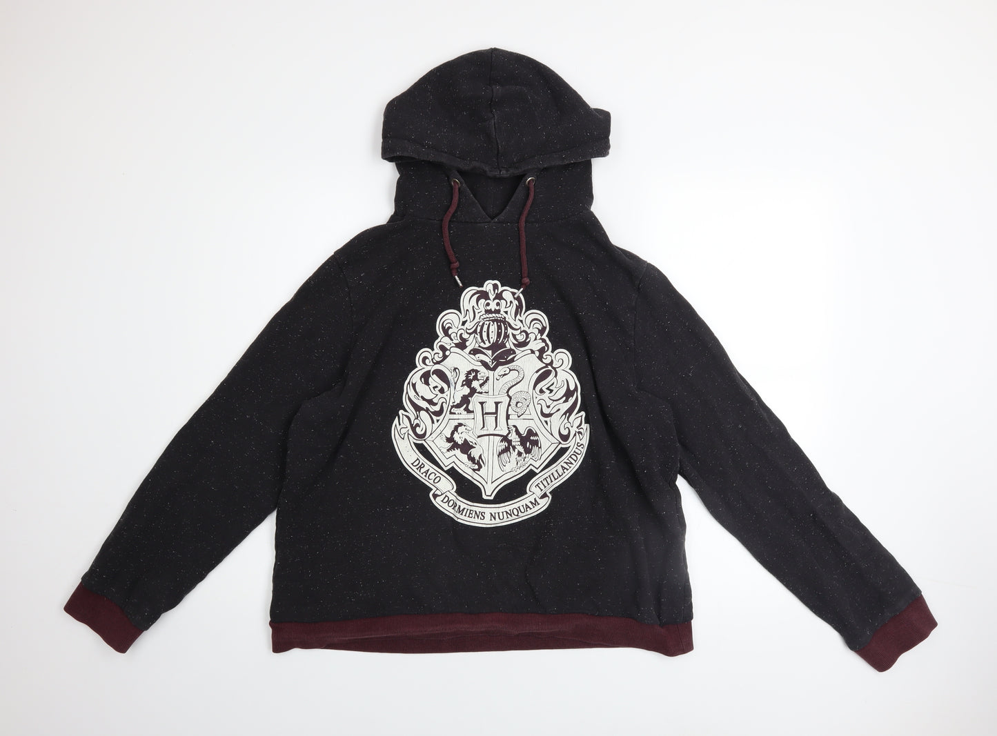 Harry Potter Women's Black Hoodie Size 18 Hogwarts Crest Cotton Blend
