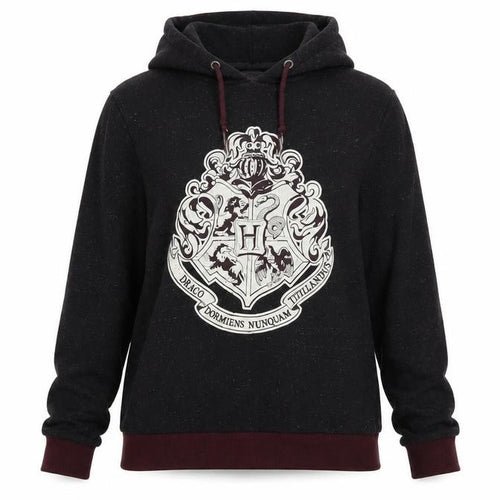 Harry Potter Women's Black Hoodie Size 18 Hogwarts Crest Cotton Blend