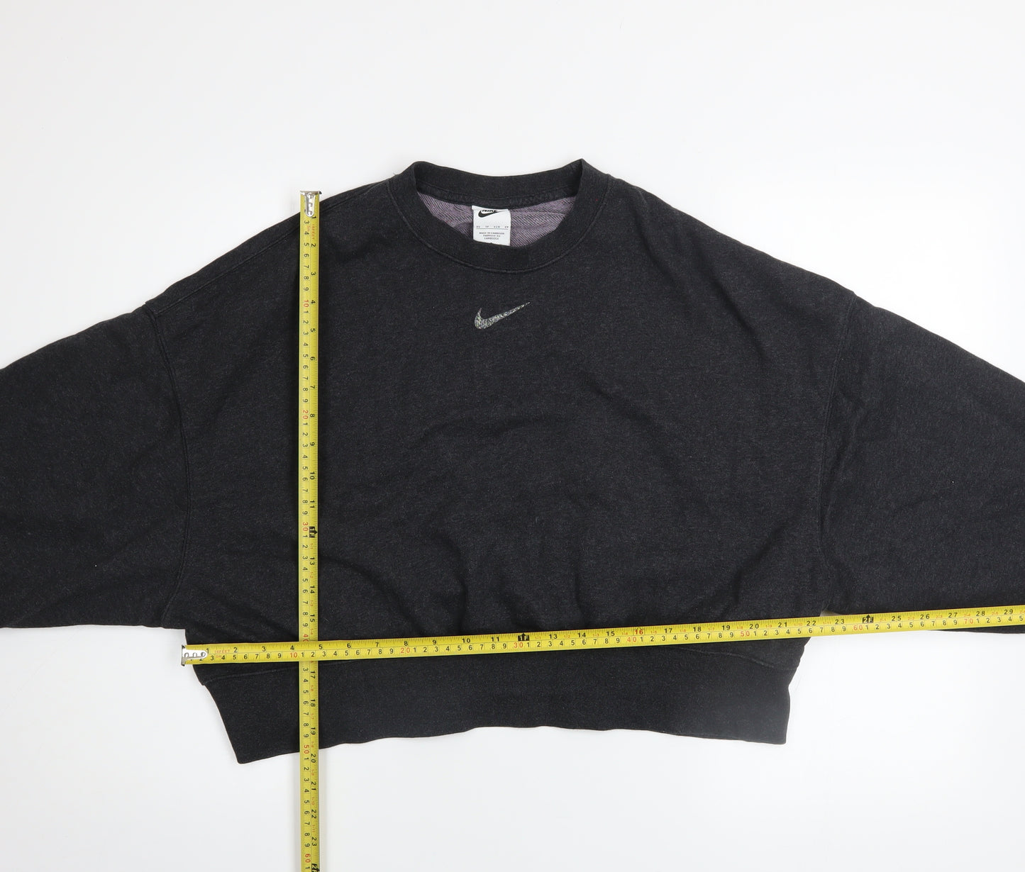 Nike Womens Black XS Pullover Sweatshirt 80% Cotton Relaxed Fit