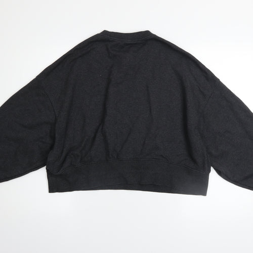 Nike Womens Black XS Pullover Sweatshirt 80% Cotton Relaxed Fit