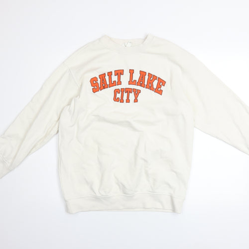 H&M Women Ivory Salt Lake City Pullover Sweatshirt XS