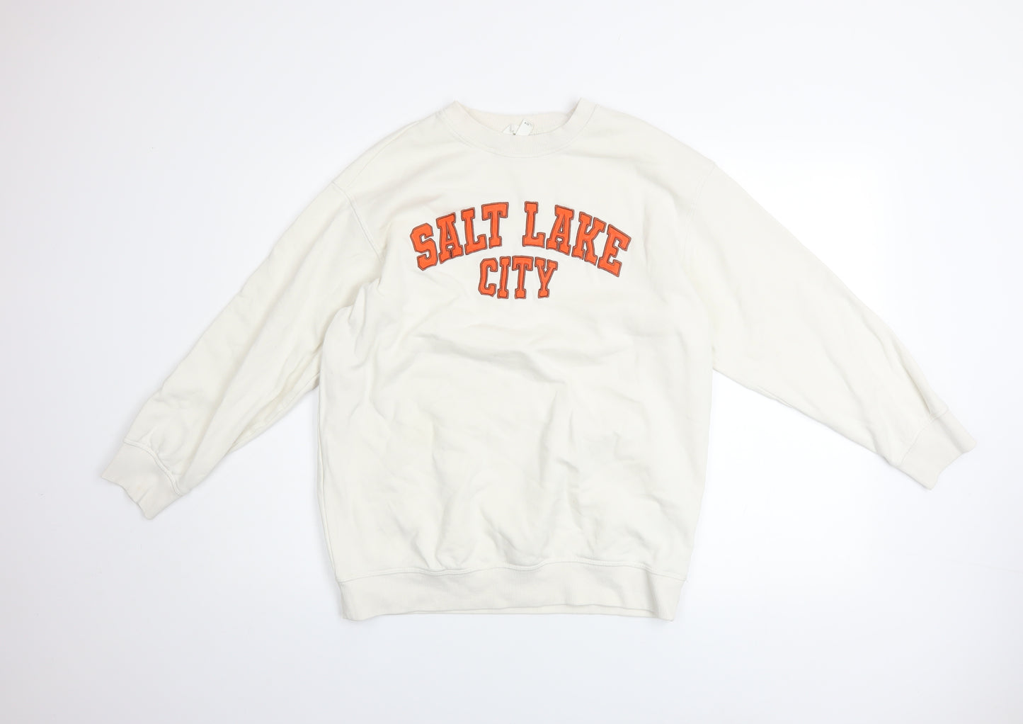H&M Women Ivory Salt Lake City Pullover Sweatshirt XS