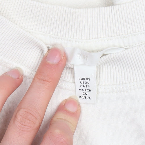 H&M Women Ivory Salt Lake City Pullover Sweatshirt XS