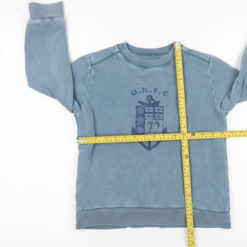 French Connection Boys Blue Cotton Blend Pullover Sweatshirt Age 6