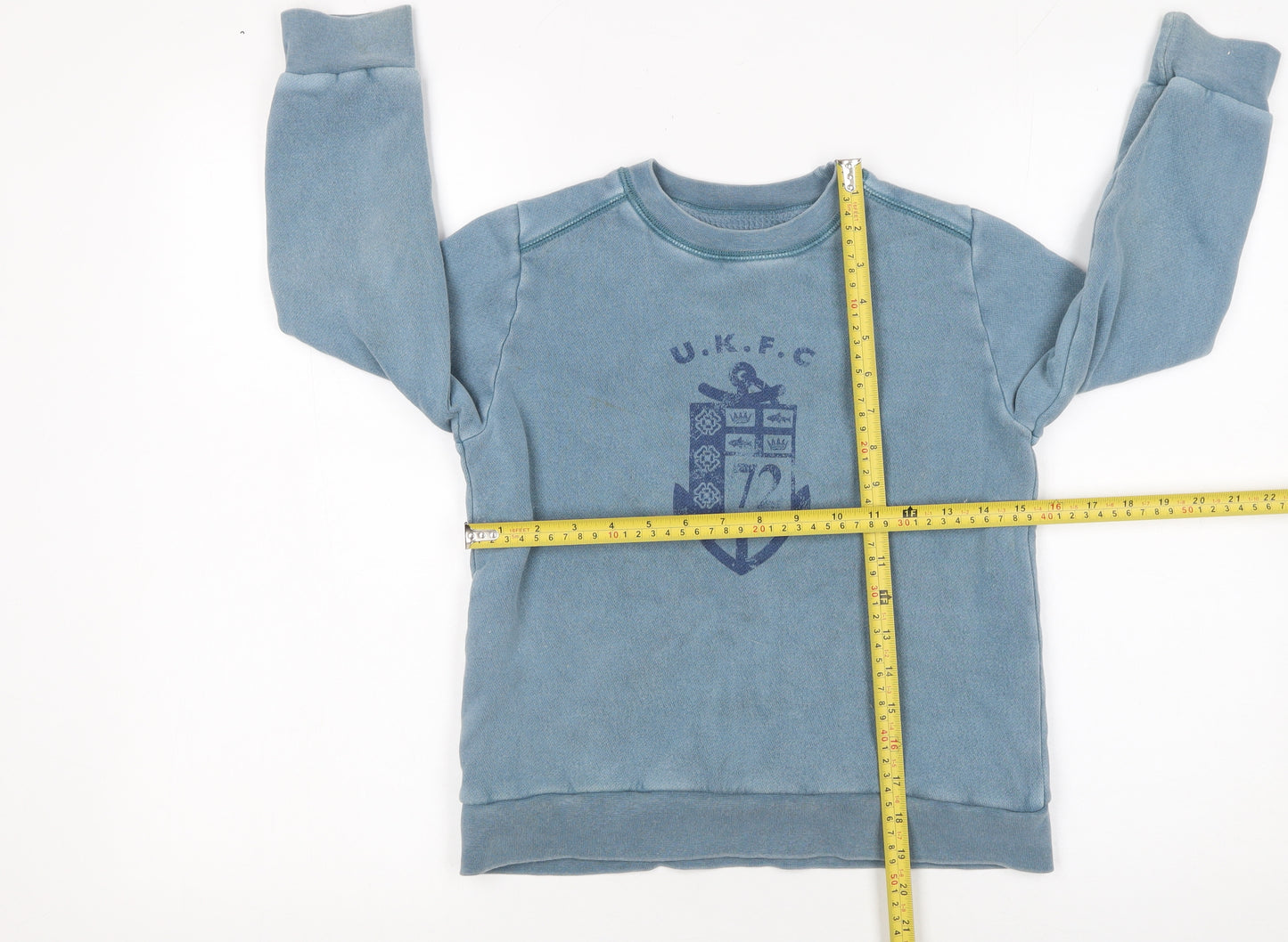 French Connection Boys Blue Cotton Blend Pullover Sweatshirt Age 6