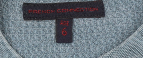 French Connection Boys Blue Cotton Blend Pullover Sweatshirt Age 6