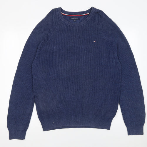 Tommy Hilfiger Men’s Blue Cotton Crew Neck Jumper L