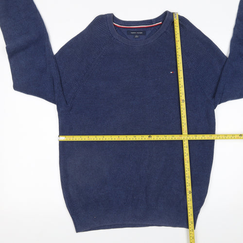 Tommy Hilfiger Men’s Blue Cotton Crew Neck Jumper L
