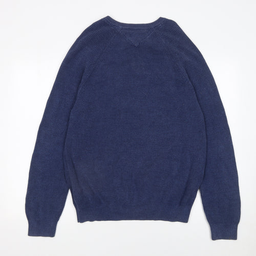 Tommy Hilfiger Men’s Blue Cotton Crew Neck Jumper L