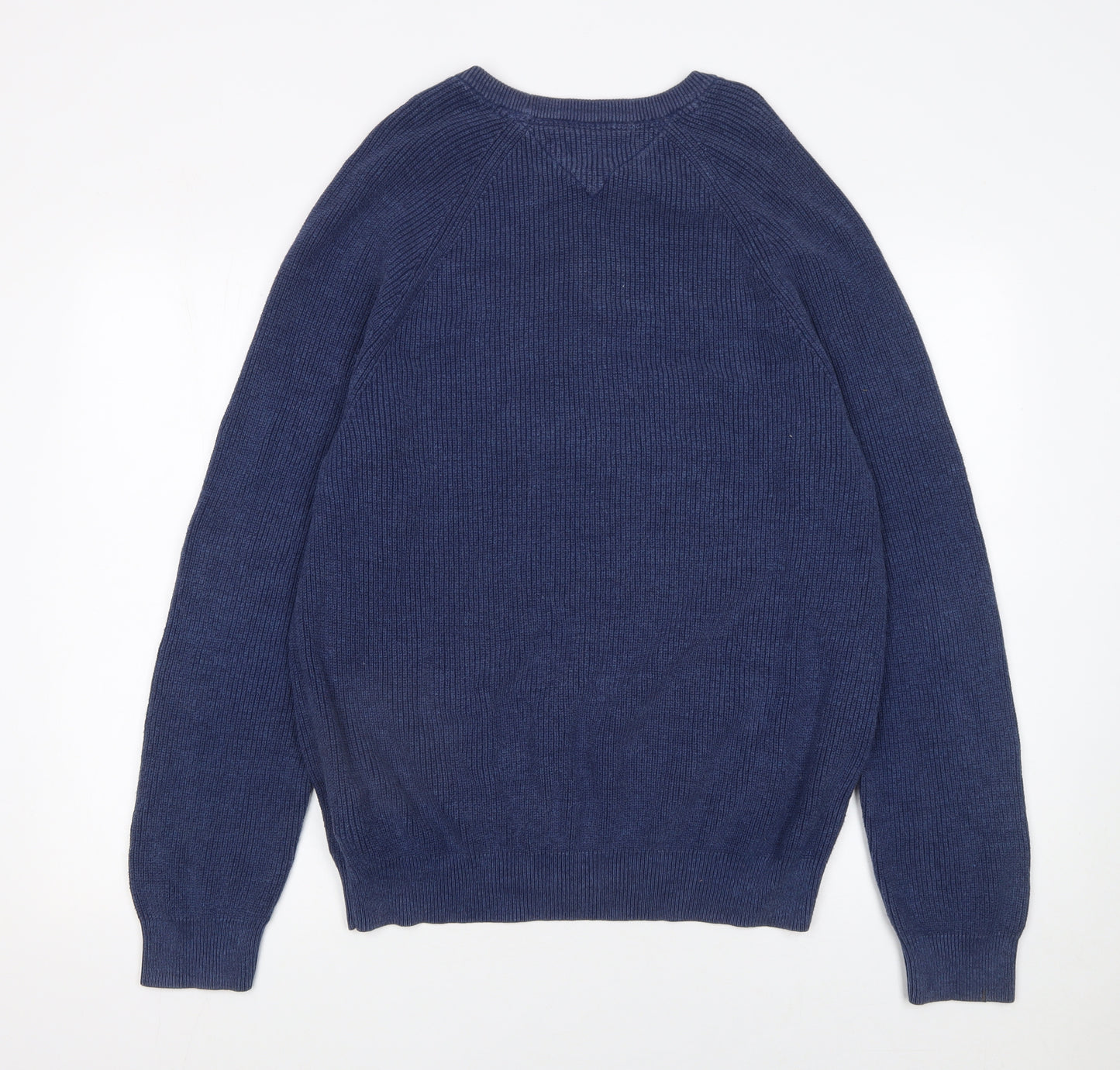 Tommy Hilfiger Men’s Blue Cotton Crew Neck Jumper L