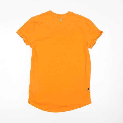 11 Degrees Men's Orange Slim Fit Crew Neck Short Sleeve T-Shirt Size S