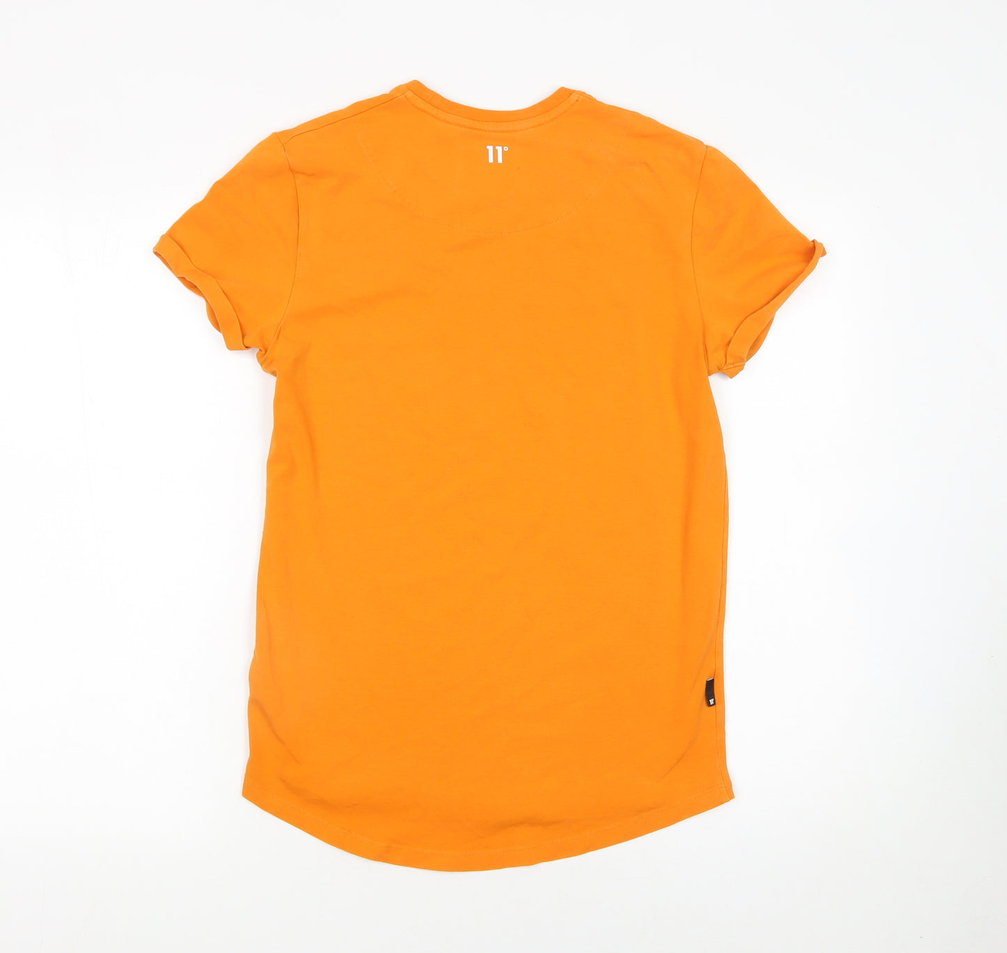 11 Degrees Men's Orange Slim Fit Crew Neck Short Sleeve T-Shirt Size S