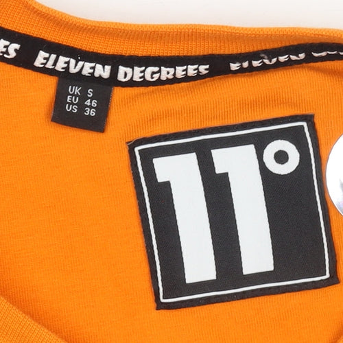 11 Degrees Men's Orange Slim Fit Crew Neck Short Sleeve T-Shirt Size S