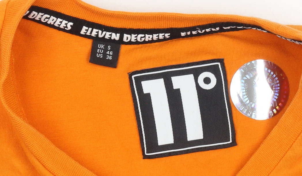 11 Degrees Men's Orange Slim Fit Crew Neck Short Sleeve T-Shirt Size S