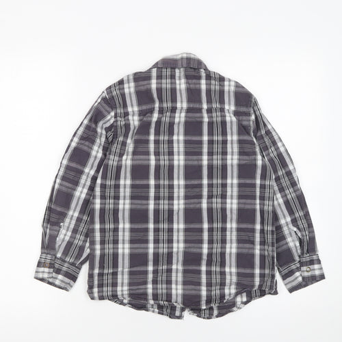 St. Bernard for Dunnes Boys Grey Check Button-Up Long Sleeve Shirt 8-9 Years