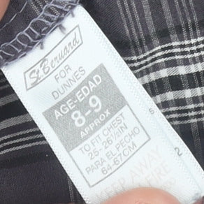 St. Bernard for Dunnes Boys Grey Check Button-Up Long Sleeve Shirt 8-9 Years