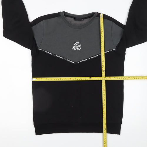 Kings Will Dream Boys Black & Grey Pullover Sweatshirt 14-15 Years Regular Fit