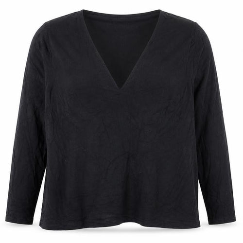 H&M Women’s Black Viscose Long Sleeve V-Neck Blouse Size 18