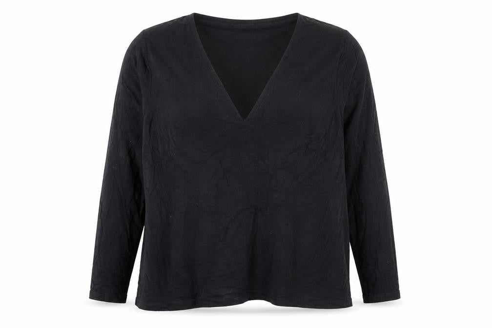 H&M Women’s Black Viscose Long Sleeve V-Neck Blouse Size 18