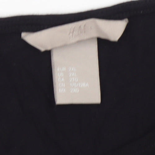 H&M Women’s Black Viscose Long Sleeve V-Neck Blouse Size 18