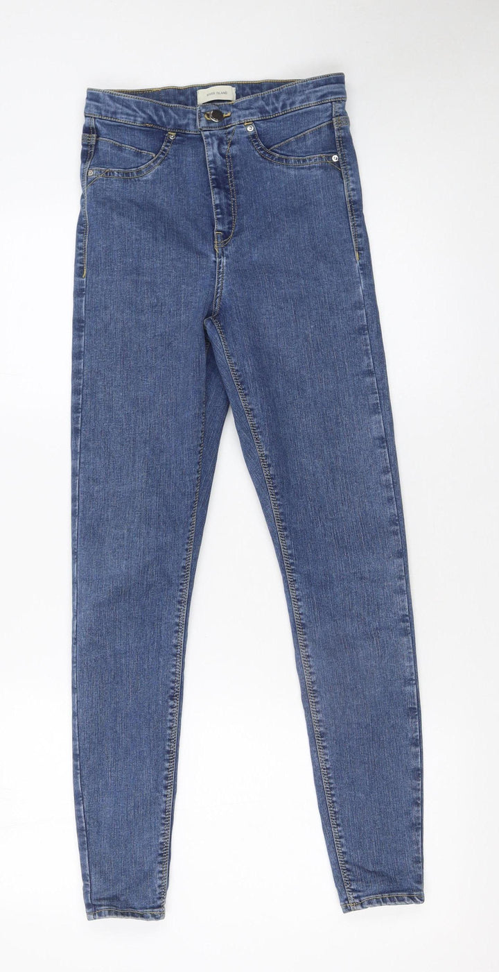 River Island Women’s Blue Skinny Mid Rise Stretch Jeans Size 6