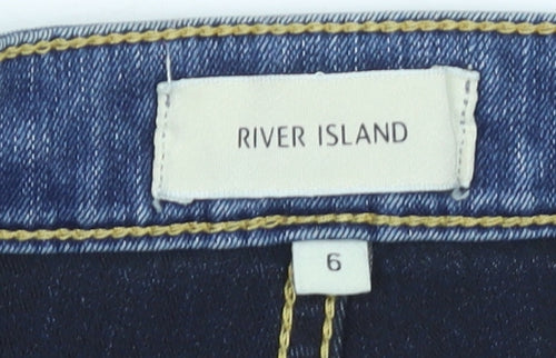 River Island Women’s Blue Skinny Mid Rise Stretch Jeans Size 6