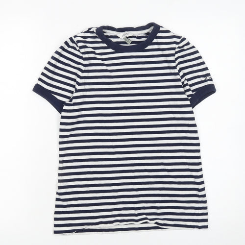 Joules Women's Navy White Striped Short Sleeve Cotton T-Shirt UK 8