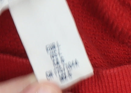 H&M Women's Red Crafted Print Crew Neck Cotton Sweatshirt Size L