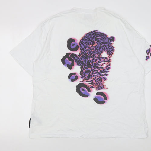 Helen Steele x Dunnes Stores White Animal Print Women's L T-Shirt