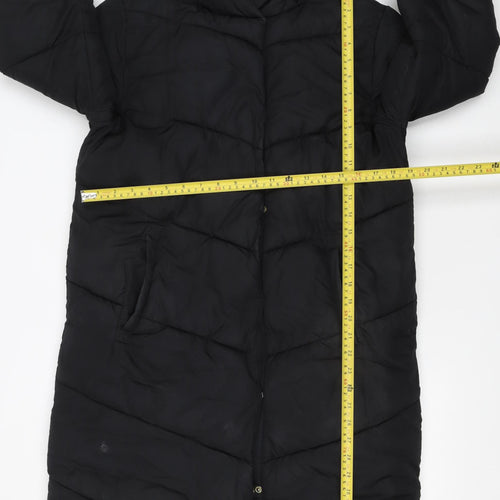 Next Girls Black Hooded Puffer Coat 14 Years Long Winter Jacket