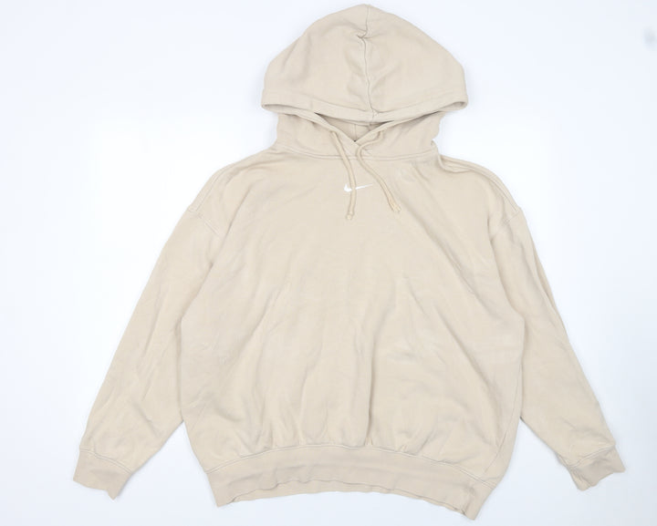 Nike Women’s Beige Pullover Hoodie M Cotton Blend Casual