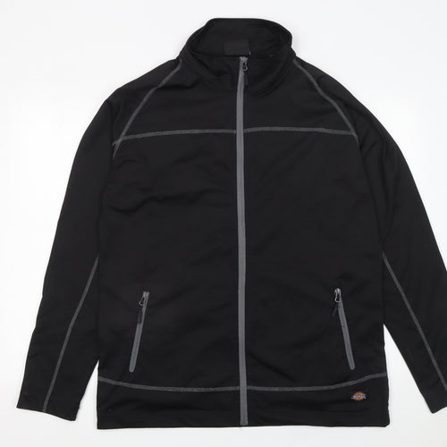 Dickies Men’s Black 2XL Softshell Track Jacket Full Zip Activewear