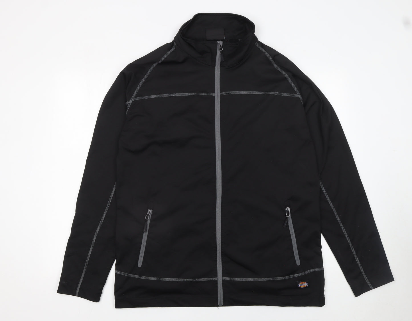 Dickies Men’s Black 2XL Softshell Track Jacket Full Zip Activewear