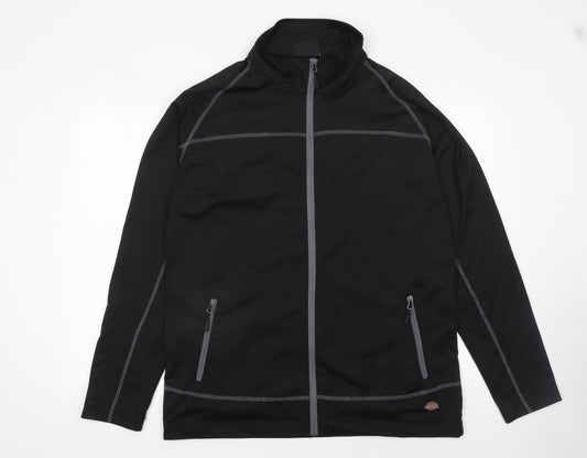 Dickies Men’s Black 2XL Softshell Track Jacket Full Zip Activewear