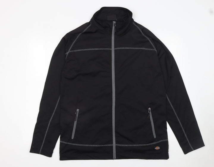 Dickies Men’s Black 2XL Softshell Track Jacket Full Zip Activewear