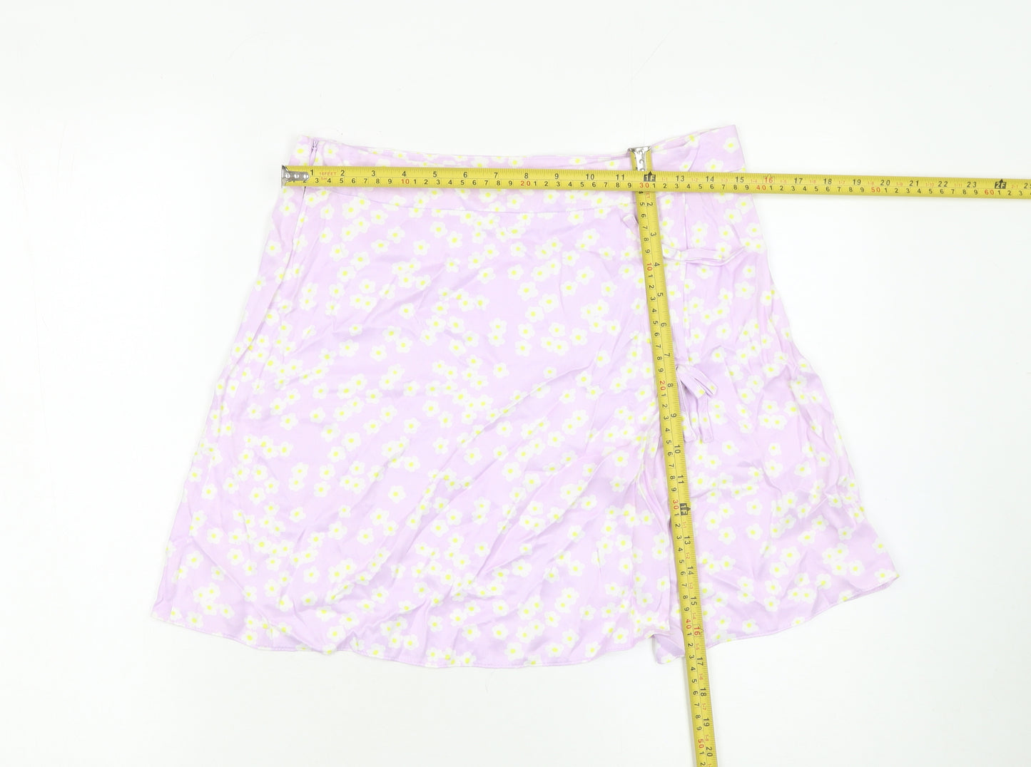 Primark Women’s Purple Floral Wrap Short Skirt Size 12