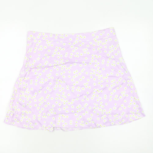 Primark Women’s Purple Floral Wrap Short Skirt Size 12