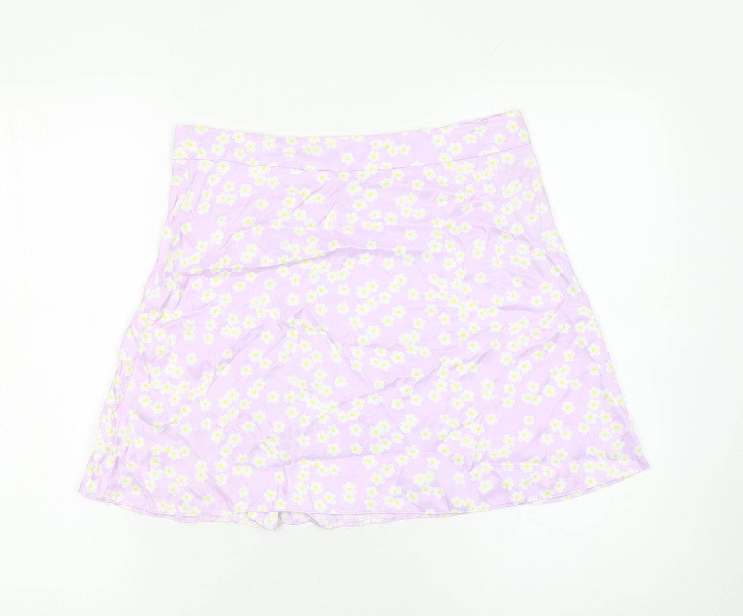 Primark Women’s Purple Floral Wrap Short Skirt Size 12