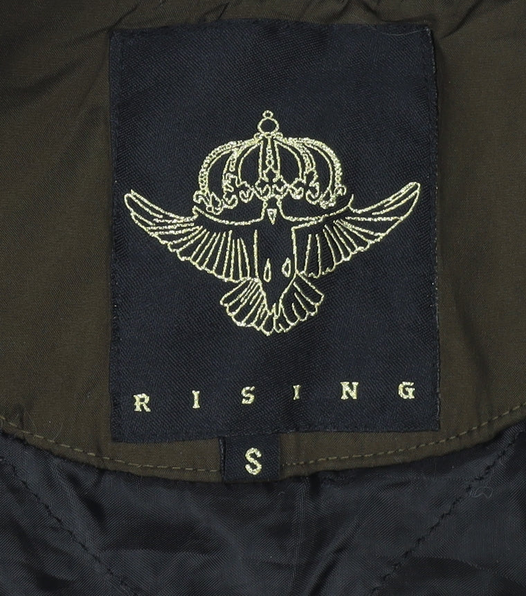 Rising Women’s Brown Bomber Jacket S Embroidered Patches Casual