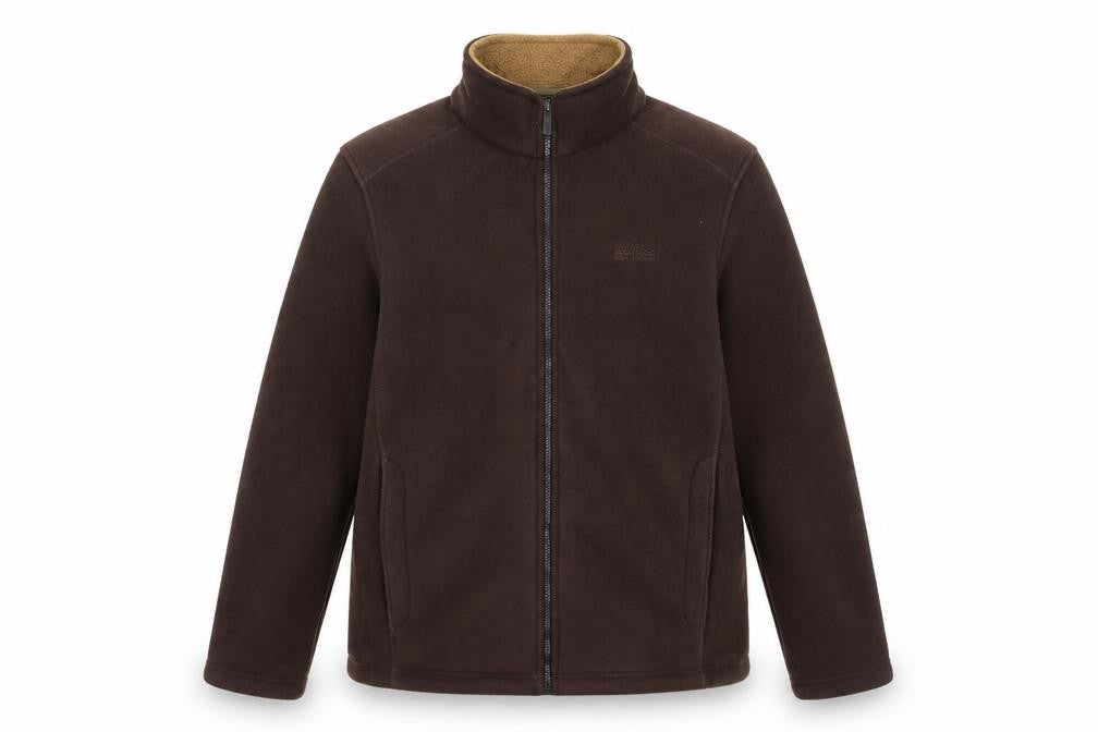 Regatta Men Brown XL Fleece Jacket Full Zip Outdoor Hiking