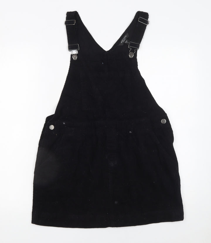 Brave Soul Women's Black Corduroy Pinafore Dress L