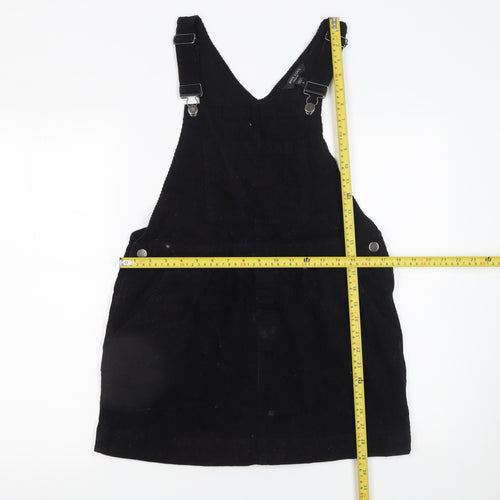Brave Soul Women's Black Corduroy Pinafore Dress L