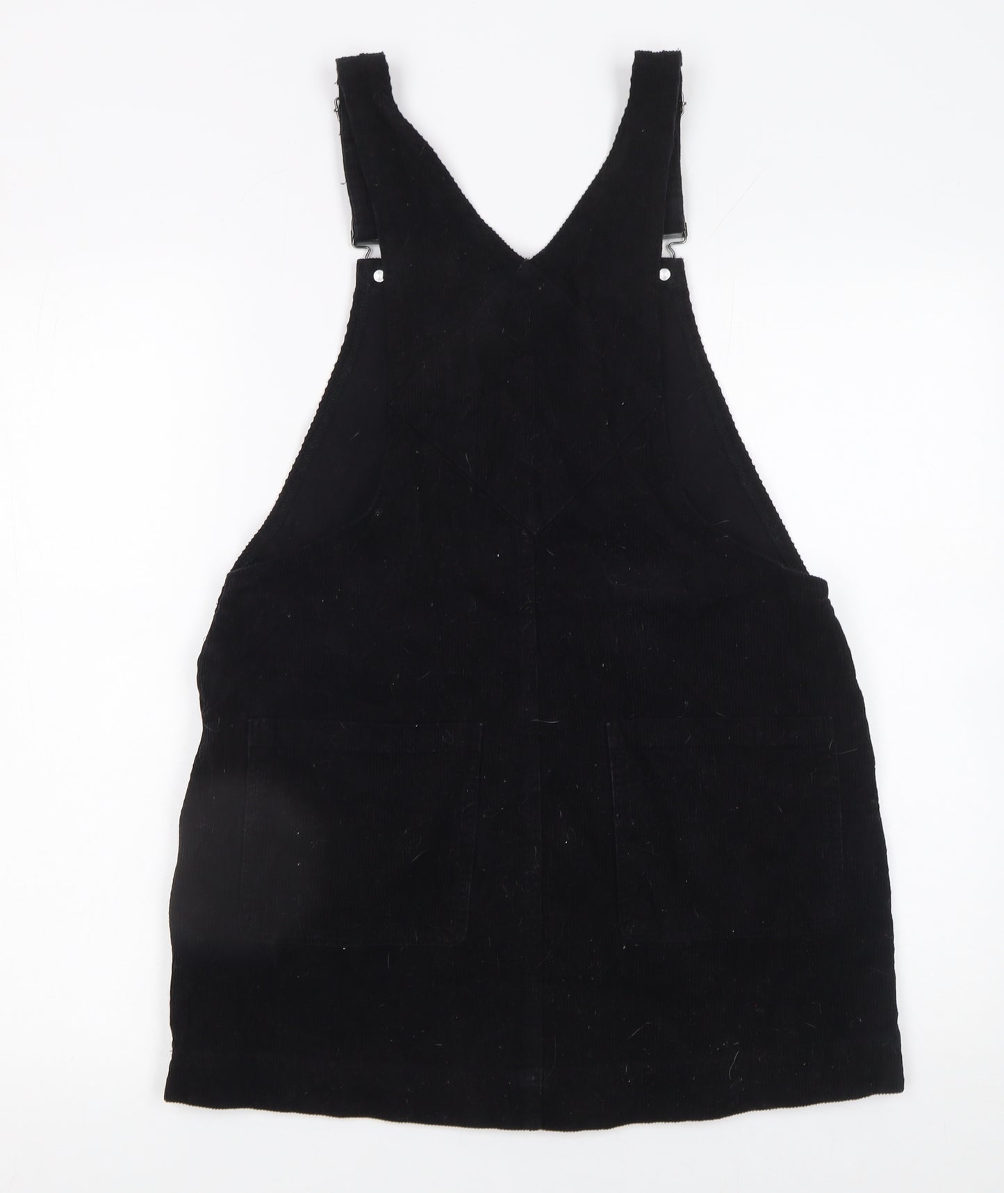 Brave Soul Women's Black Corduroy Pinafore Dress L