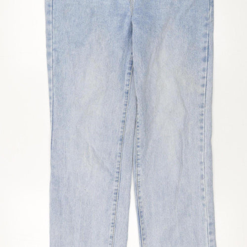 PrettyLittleThing Women's Blue Size 6 High Waist Straight Jeans