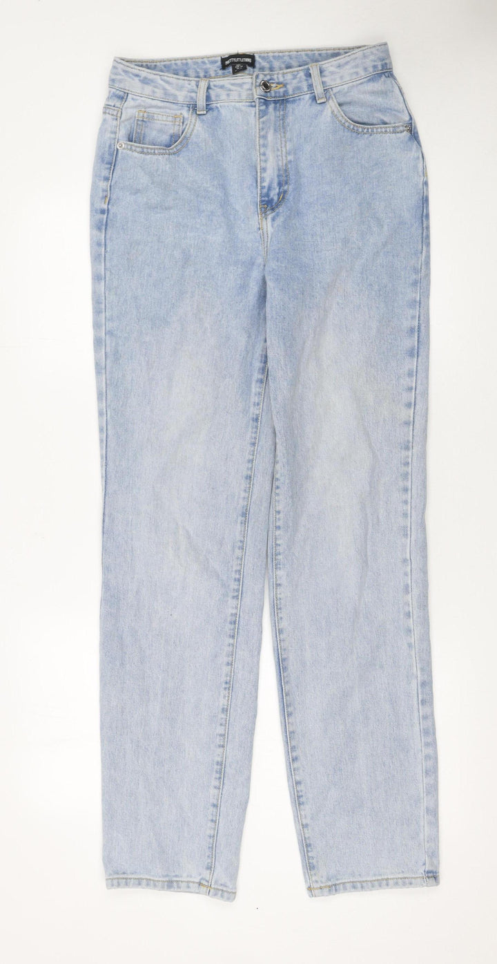 PrettyLittleThing Women's Blue Size 6 High Waist Straight Jeans